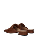 Valentino Garavani Slides And Clogs Women Brown Leather