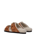 Valentino Garavani Slides And Clogs Women's Leather Brown/Almond