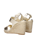 Prada Mujers Sandalias de cuero dorado/pirita