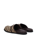 GucciHommess Chaussons Et Sabots Tissu Beige/Ébène