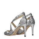 Jimmy Choo Emily Donna Sandals Glitter Silver