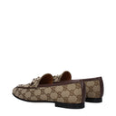 Gucci Damess Mocassins Stof Beige/Ebbenhout