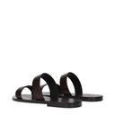 Saint Laurent Mies Men's Brown Leather Loafers And Clogs