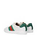 Męskie skórzane buty Gucci Ace w kolorze biało-zielonym