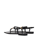 Versace Mujers Chanclas Negro Brillo