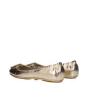 Tory Burch Women's Leather Gold Ballerina Flats