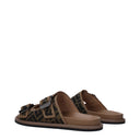 Fendi Slippers And Clogs Men Fabric Brown/Black