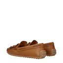 Brązowe skórzane mokasyny damskie Tod's