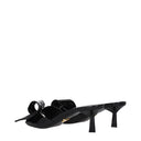 Prada Femme's Sandales noires en cuir verni
