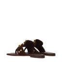 Valentino Garavani Women's Flip Flops Suede Brown/Dark Chocolate