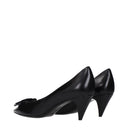 Saint Laurent Anais Donna Black Leather Low Cut Neckline