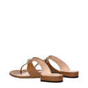 Gucci Women's Leather Sandals Brown/Light Brown