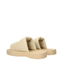 Burberry Slippers En Clogs Damess Leer Beige/Boter