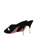 Amina Muaddi Samantha Sandals Women Suede Black