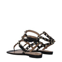 Valentino Garavani Femmes Tongs Cuir Noir