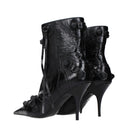 Balenciaga Cagole Ankle Boots Women Leather Black