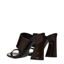 Versace Women's Sandals Brown/Chocolate Patent Leather
