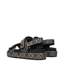 Tory Burch Kira Women's Sandals Beige/Navy Blue Fabric