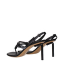 Off White Women's Leather Flip Flops Black