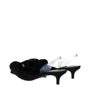 Versace Women's Satin Black/Transparent Sandals