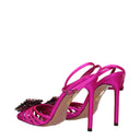 Aquazzura Crystal Margarita Sandals Women Satin Fuchsia/Orchid