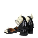 Ganni Damens Sandalen Eco Lack Schwarz/Heron