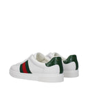 Gucci Hombres Zapatillas de Cuero Blancas