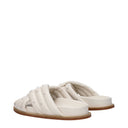 Fabiana Filippi Slippers And Clogs Women's Leather Beige/Ivory