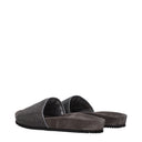 Brunello Cucinelli Mujers Pantuflas Y Zuecos Ante Gris/Gris Oscuro