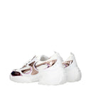 Roger Vivier Motor Sneakers Women White/Rose Metallic Fabric