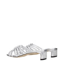 Skórzane sandały damskie Jimmy Choo Carmel w kolorze srebrnym