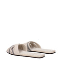 Brunello Cucinelli Mujers Chanclas y zuecos de cuero beige