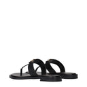 Michael Kors Carson Leather Flip Flops Women's Black