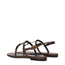 Saint Laurent Cassandra Sandals Women's Leather Brown/Walnut