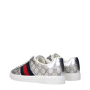 Gucci Sneakers Ace Herens Stof Zilver/Blauw