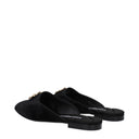 Dolce&Gabbana Women's Velvet Black Slippers And Clogs