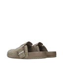 Loewe Ease Clogs And Slide Sandals Men Suede Green/Khaki