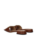 Valentino Garavani Slides And Clogs Women's Leather Brown/Tobacco