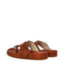 Loewe Women's Leather Brown/Tan Flip Flops