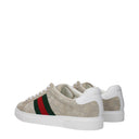 Gucci Ace Men's Sneakers Beige Suede