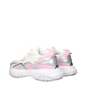 Versace Women's Sneakers White/Pastel Pink Fabric