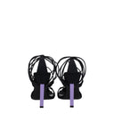 L'Attico Adele Donna's Sandali In Tessuto Nero/Malva