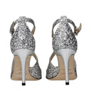Jimmy Choo Emily Donna Sandals Glitter Silver