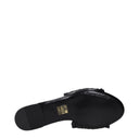 Dolce&Gabbana Women's Rafia Black Sandals And Clogs