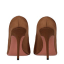 Amina Muaddi Anok Woman Décolleté Satin Brown/Mocha