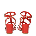 Valentino Garavani Sandales Rockstud Femmes Cuir orange/mandarine