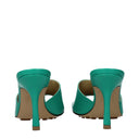 Bottega Veneta Women's Sandals Acid Green/Turquoise Leather