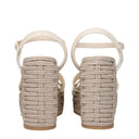 Valentino Garavani Women's Wedge Sandals Beige/Ivory Leather