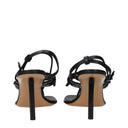 Off White Women's Leather Flip Flops Black