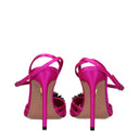Aquazzura Crystal Margarita Sandals Women Satin Fuchsia/Orchid